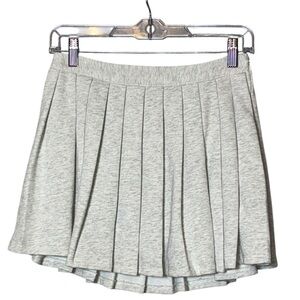 Papermoon Pleated Skort Short Skort Light Gray Style XP0437 Cotton Blend